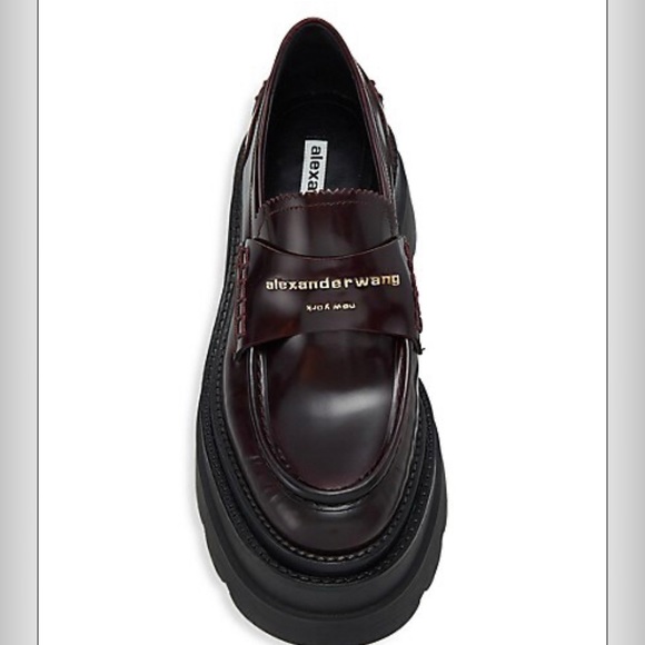 NIB Alexander Wang Carter Leather Platform Loafers, color Oxblood, 40 (10) - Picture 10 of 10